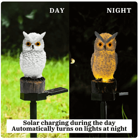 Garden Solar Light Outdoor Decor Resin Owl Solar LED Light with