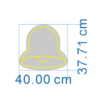 Plain Bell NEON LED Sign dimensions 40.00 cm x 37.71 cm with a simple bell design.