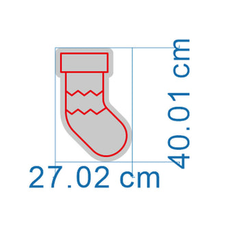 Stocking NEON LED Sign dimensions, 27.02 cm by 40.01 cm, featuring red outline design.