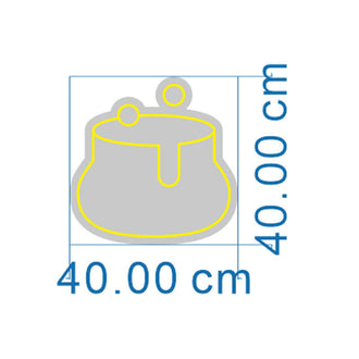 Design layout of a 40cm Sack NEON LED Sign, featuring clear dimensions and details.