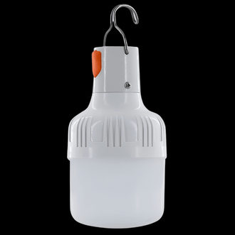 Portable USB rechargeable LED camping light with hook for easy hanging, ideal for outdoor adventures and emergencies.