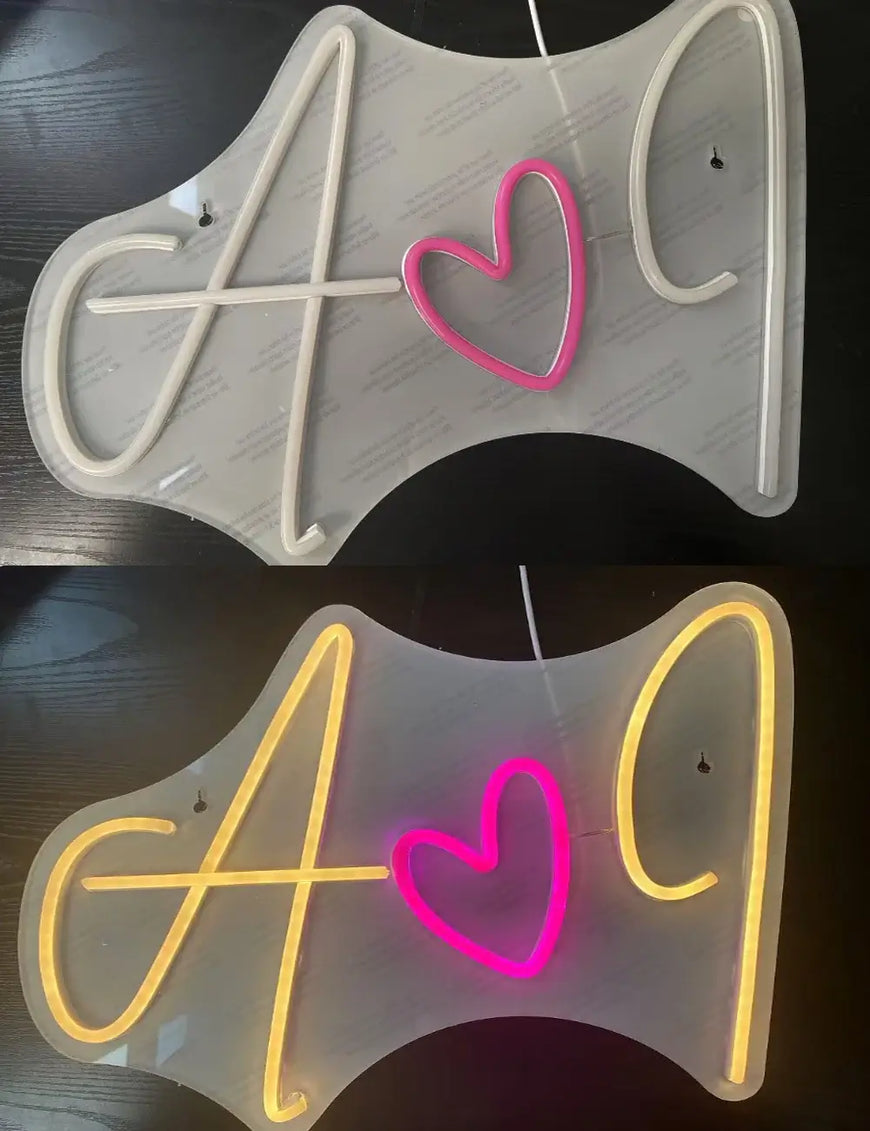 Heart And Sign Custom Heart Neon Sign - Personalized LED Decor – LED Addict