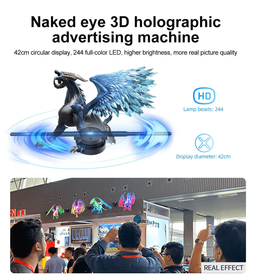 LED 3D HD Holographic Sign Spinning Projector - 42cm – LED Addict