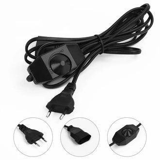 LED string light dimmer extension cable with adjustable brightness control and European standard plug.