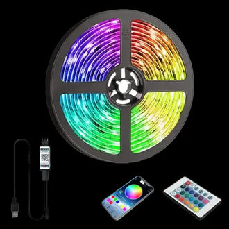 LED Strip Lights - USB Powered - RGB 5050 with Remote Control and Bluetooth